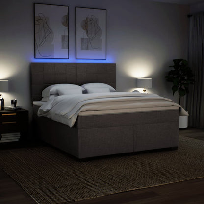 Boxspring met matras stof taupe 180x200 cm