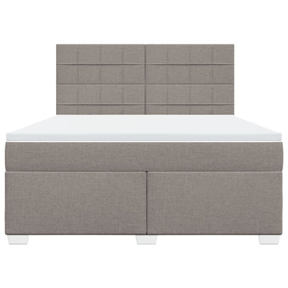 Boxspring met matras stof taupe 180x200 cm