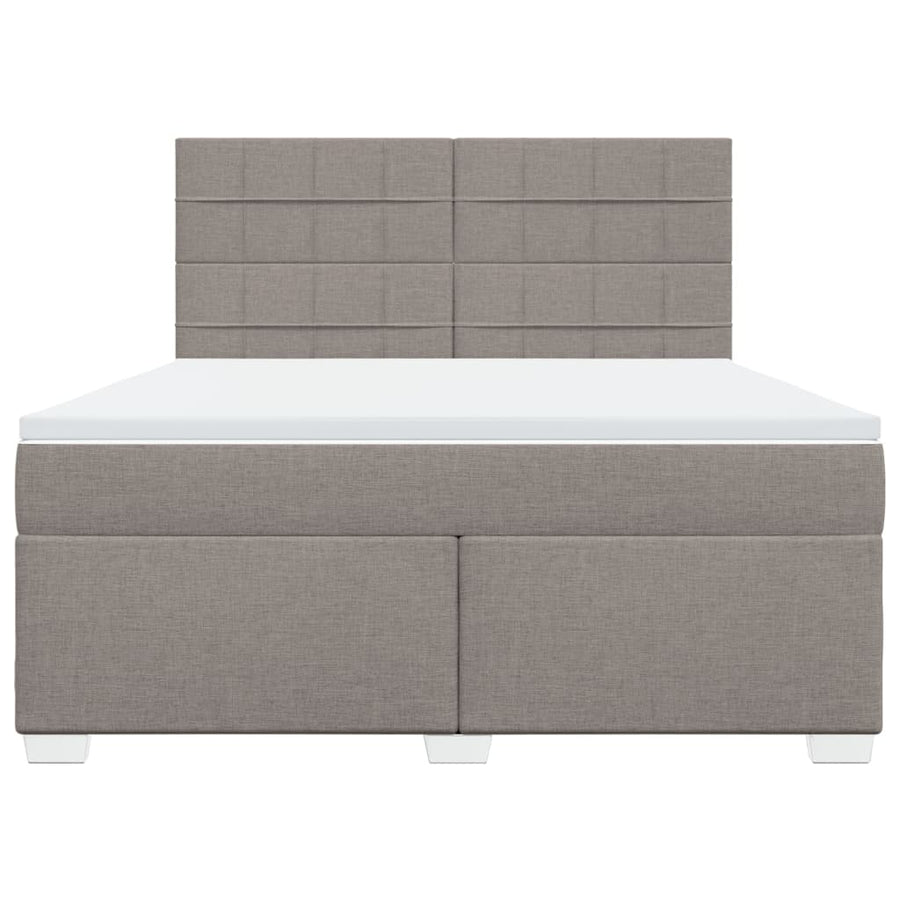 Boxspring met matras stof taupe 180x200 cm