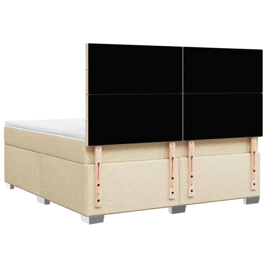 Boxspring met matras stof crèmekleurig 180x200 cm