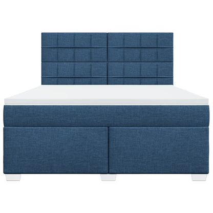 Boxspring met matras stof blauw 180x200 cm