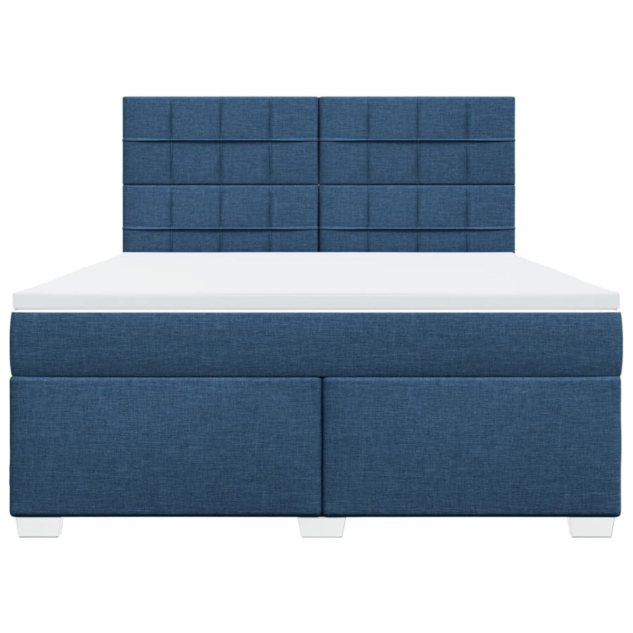 Boxspring met matras stof blauw 180x200 cm