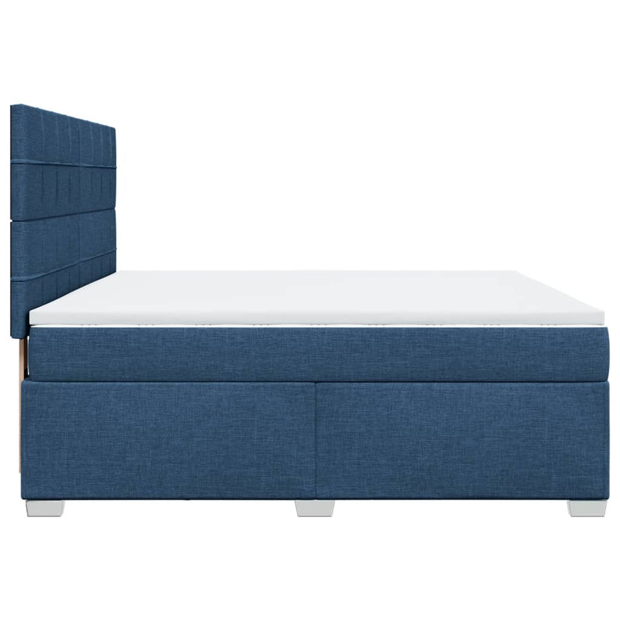 Boxspring met matras stof blauw 180x200 cm