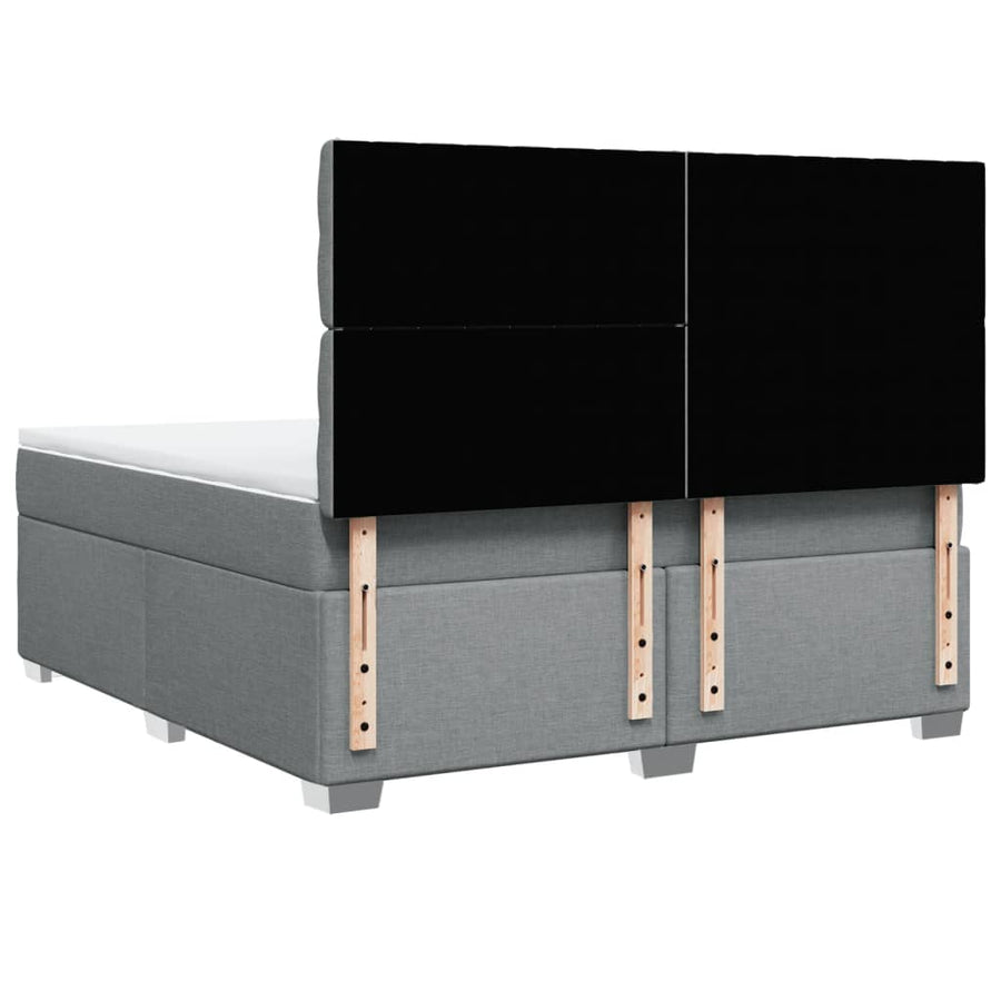 Boxspring met matras stof lichtgrijs 180x200 cm