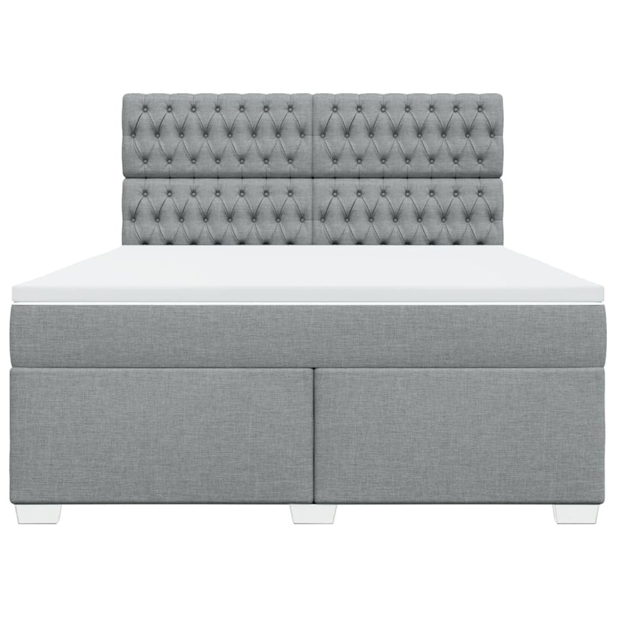 Boxspring met matras stof lichtgrijs 180x200 cm
