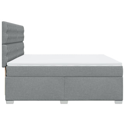 Boxspring met matras stof lichtgrijs 180x200 cm