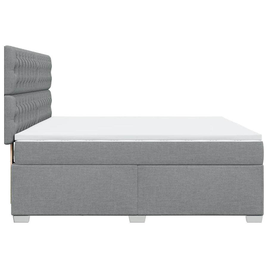 Boxspring met matras stof lichtgrijs 180x200 cm