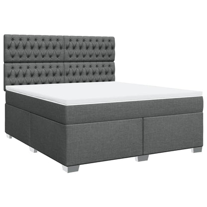 Boxspring met matras stof donkergrijs 180x200 cm