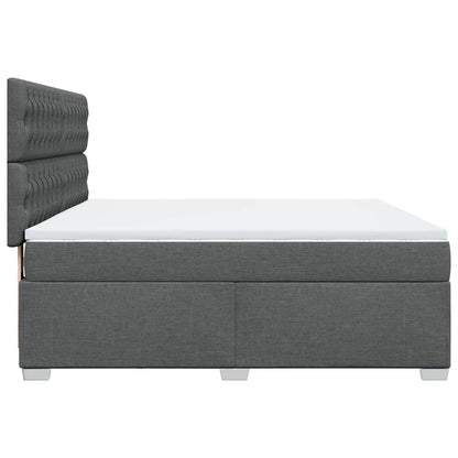 Boxspring met matras stof donkergrijs 180x200 cm