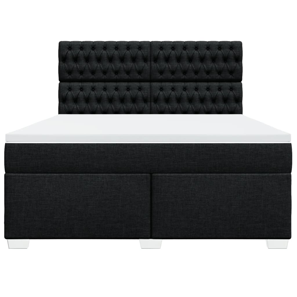 Boxspring met matras stof zwart 180x200 cm