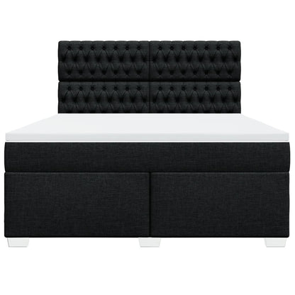 Boxspring met matras stof zwart 180x200 cm
