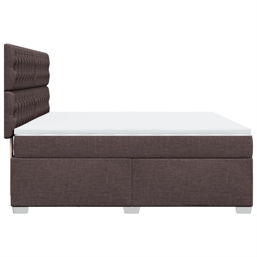 Boxspring met matras stof donkerbruin 180x200 cm