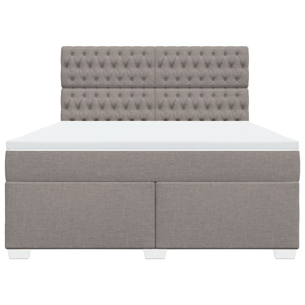 Boxspring met matras stof taupe 180x200 cm