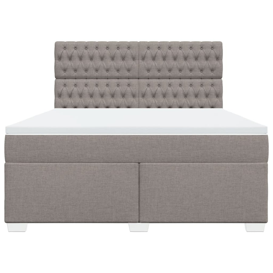Boxspring met matras stof taupe 180x200 cm
