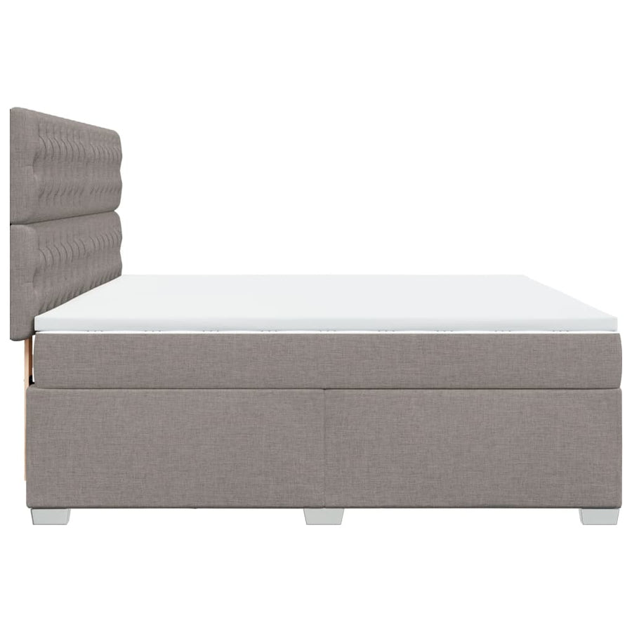 Boxspring met matras stof taupe 180x200 cm