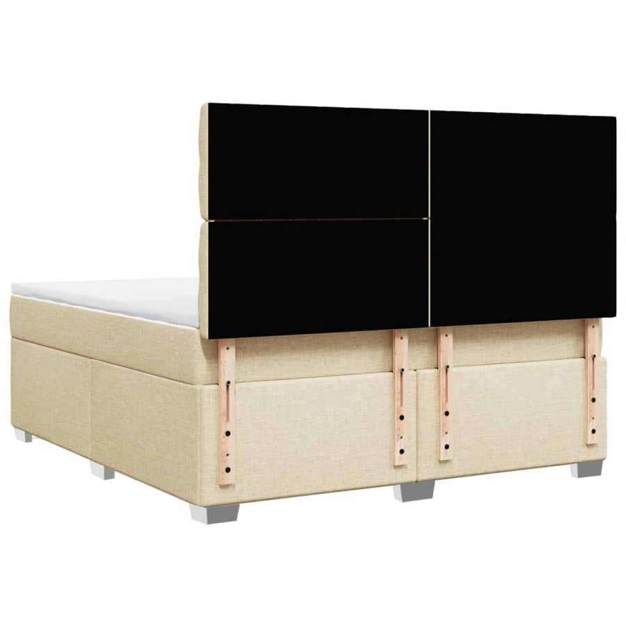 Boxspring met matras stof crèmekleurig 180x200 cm