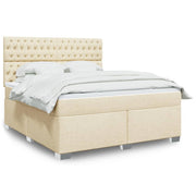 Boxspring met matras 180x200 cm crèmekleurig