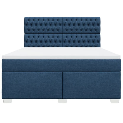 Boxspring met matras stof blauw 180x200 cm