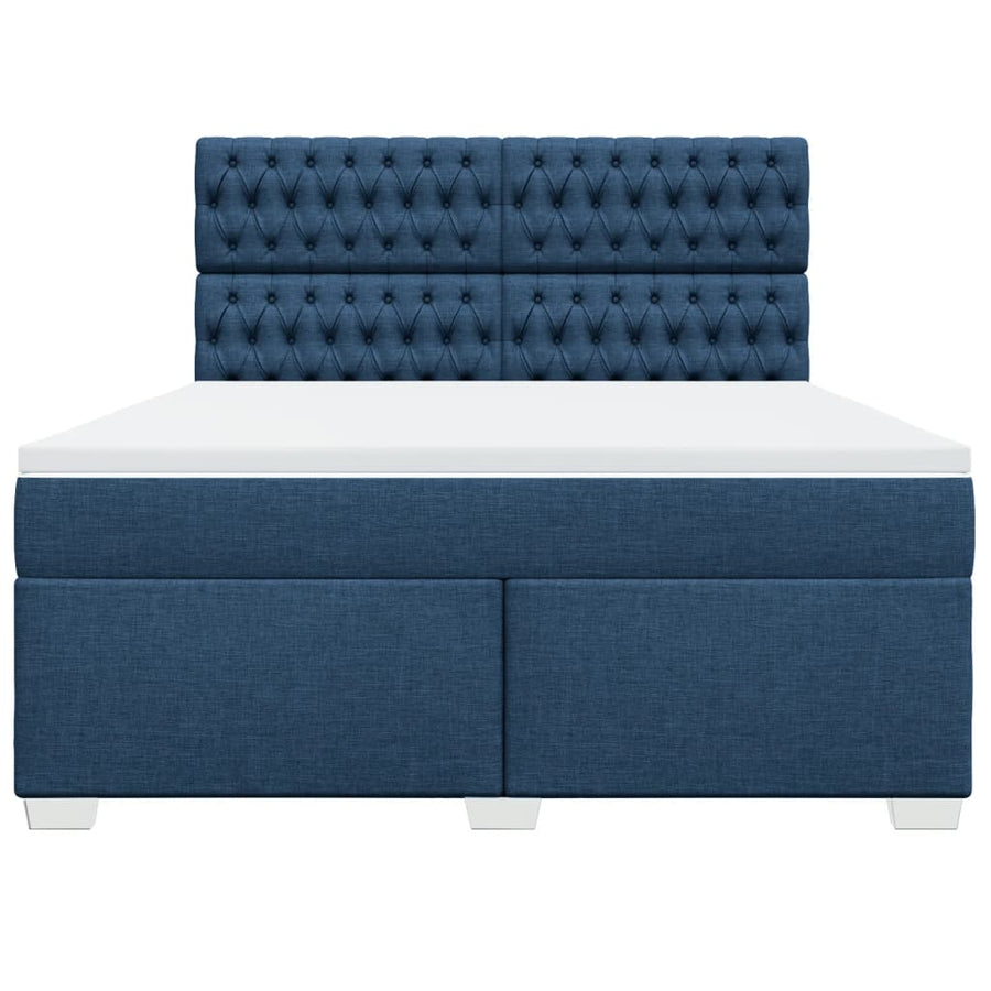Boxspring met matras stof blauw 180x200 cm