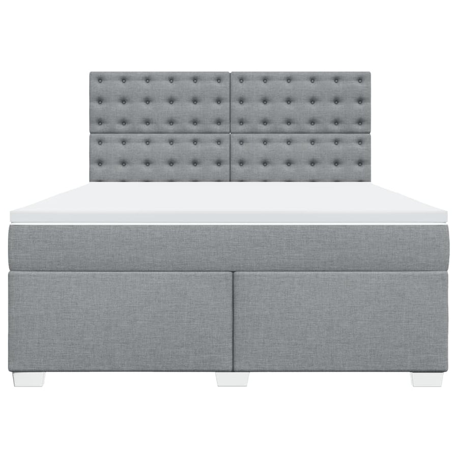 Boxspring met matras stof lichtgrijs 180x200 cm