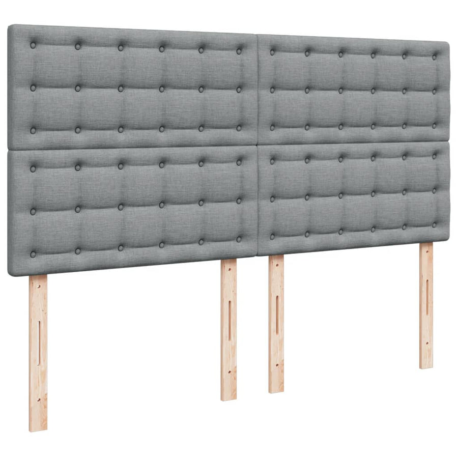 Boxspring met matras stof lichtgrijs 180x200 cm