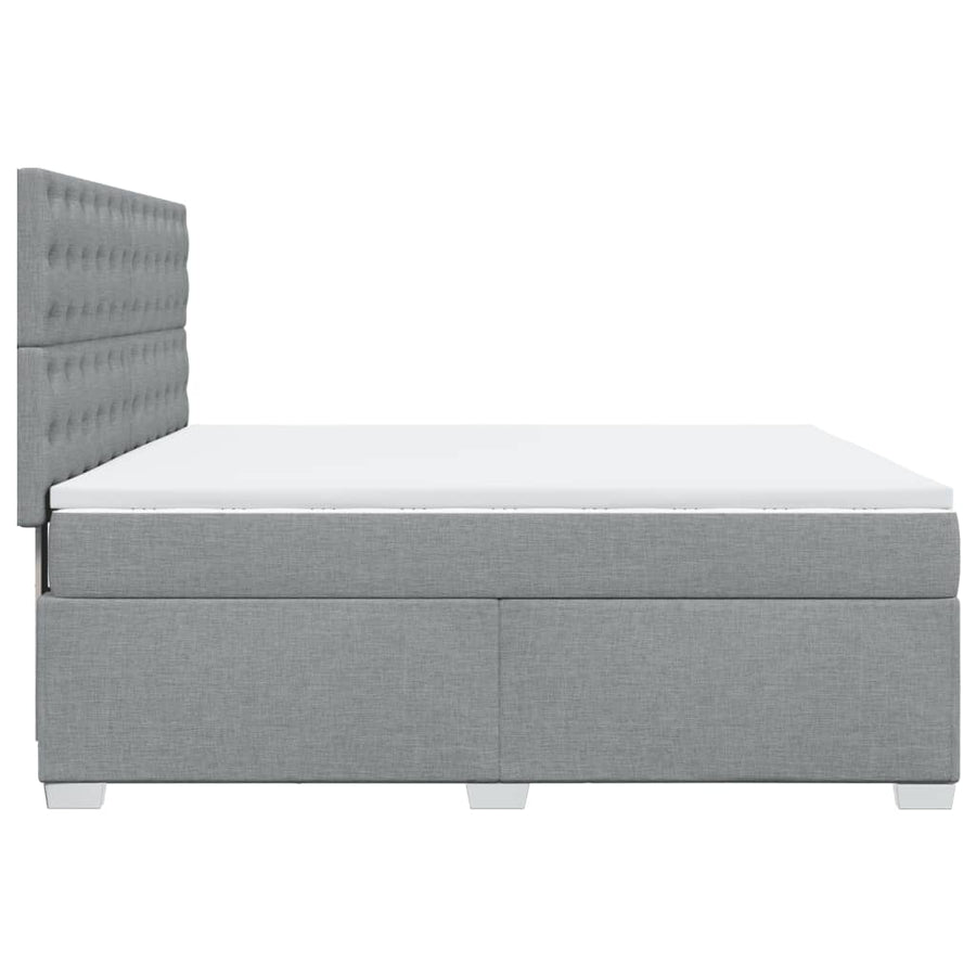 Boxspring met matras stof lichtgrijs 180x200 cm