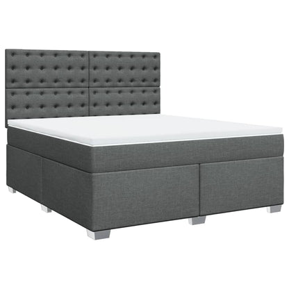 Boxspring met matras stof donkergrijs 180x200 cm