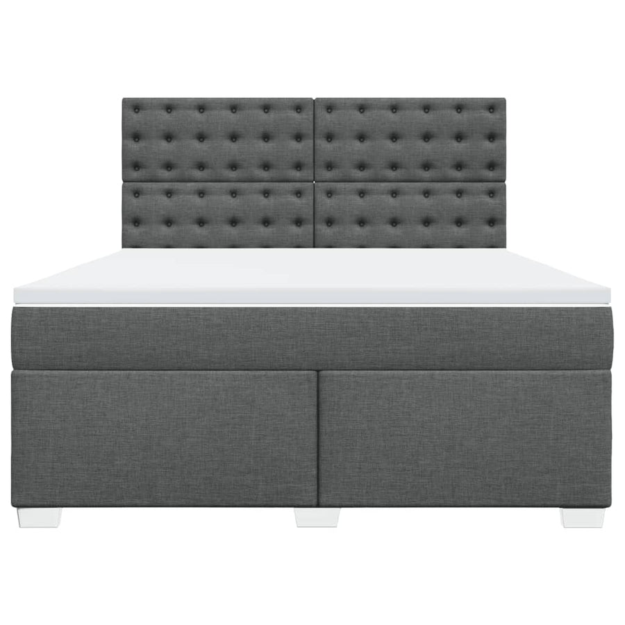 Boxspring met matras stof donkergrijs 180x200 cm