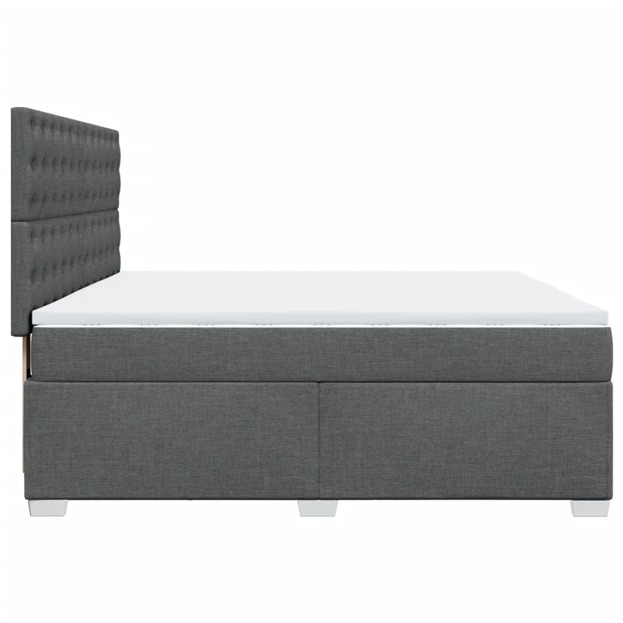 Boxspring met matras stof donkergrijs 180x200 cm
