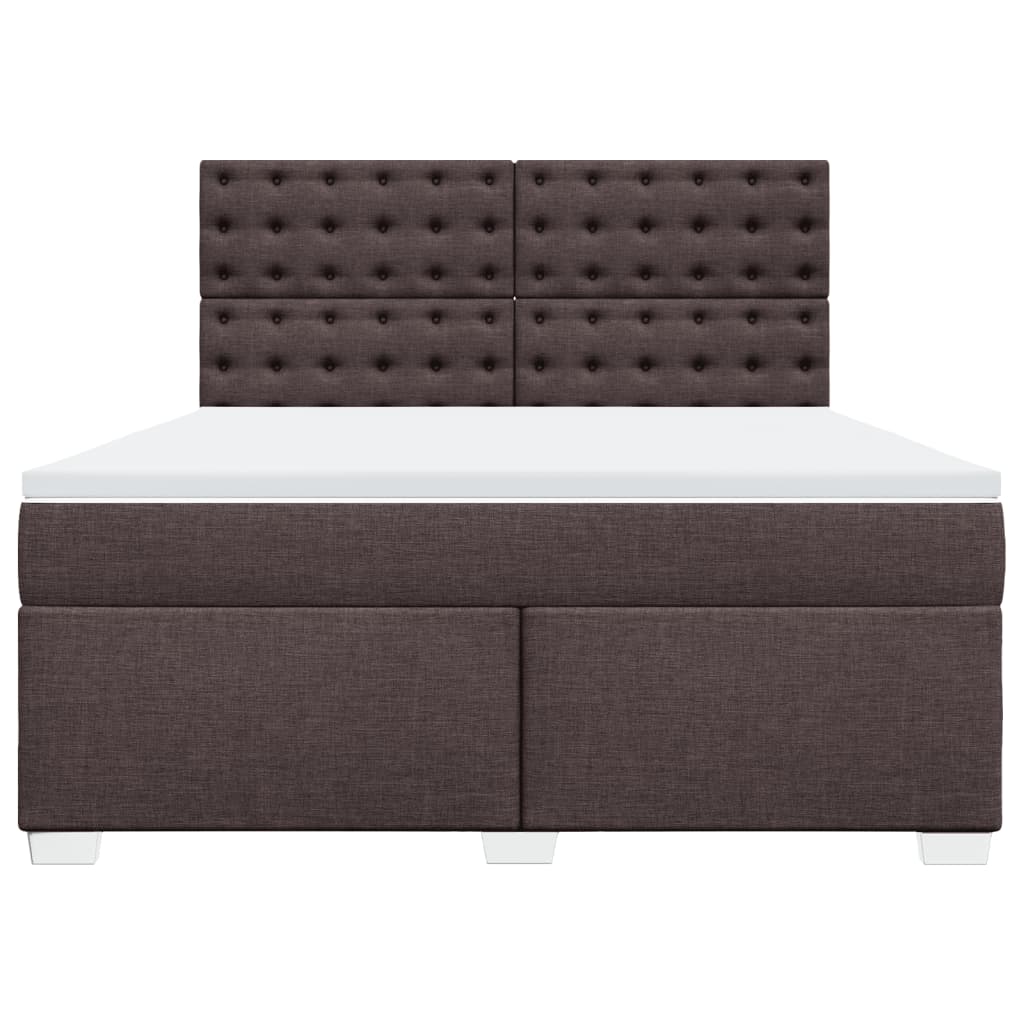 Boxspring met matras stof donkerbruin 180x200 cm