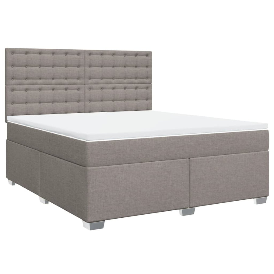 Boxspring met matras stof taupe 180x200 cm