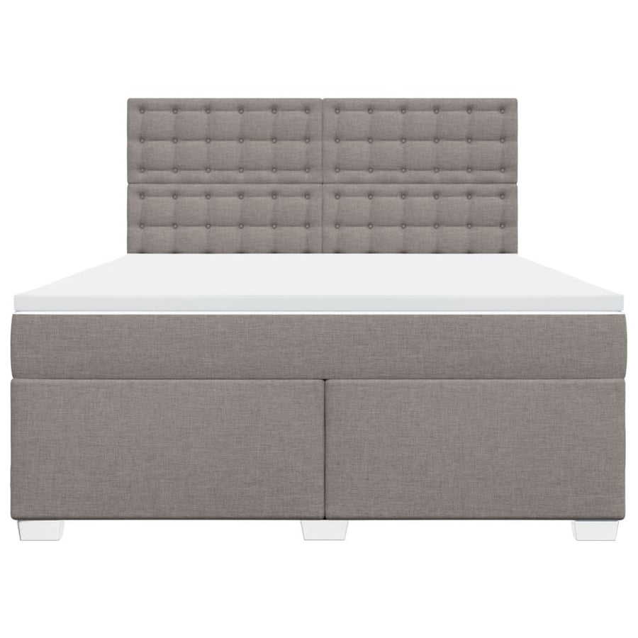 Boxspring met matras stof taupe 180x200 cm