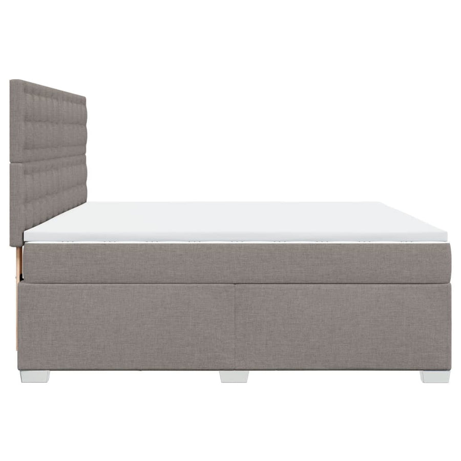Boxspring met matras stof taupe 180x200 cm