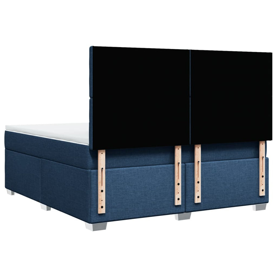 Boxspring met matras stof blauw 180x200 cm