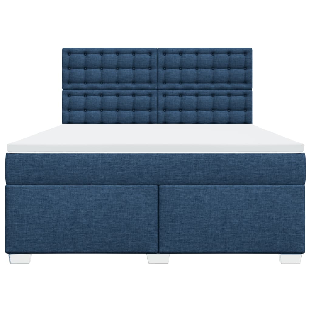 Boxspring met matras stof blauw 180x200 cm