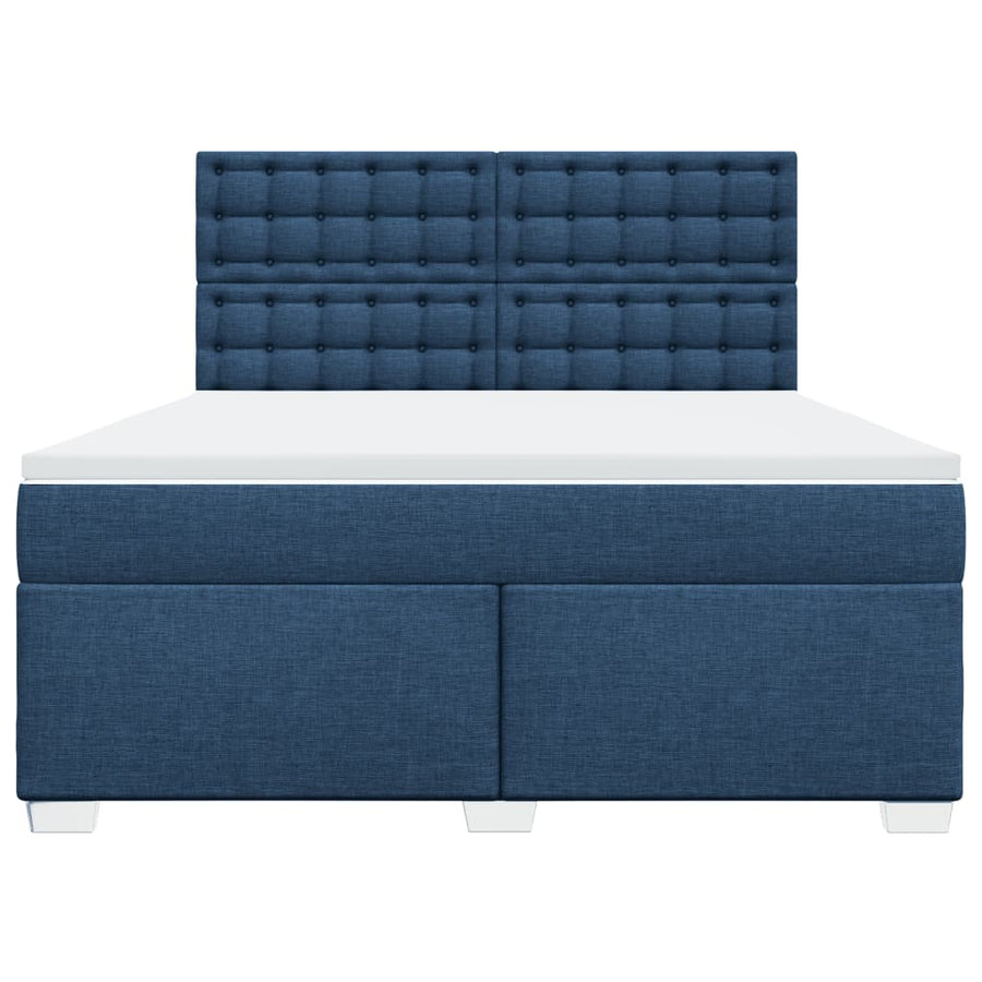 Boxspring met matras stof blauw 180x200 cm