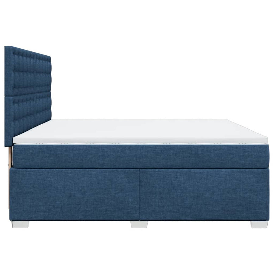 Boxspring met matras stof blauw 180x200 cm