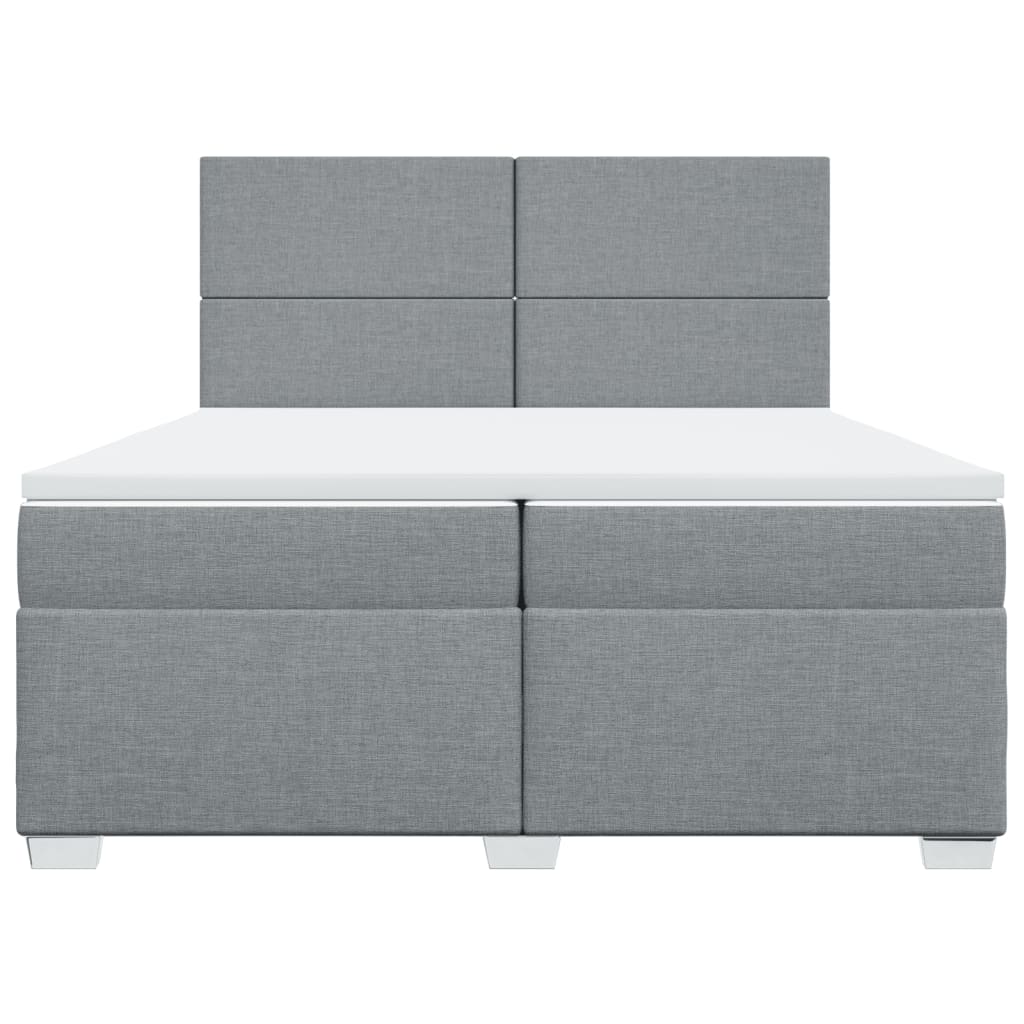 Boxspring met matras stof lichtgrijs 200x200 cm