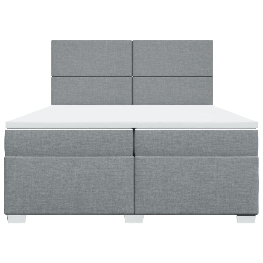 Boxspring met matras stof lichtgrijs 200x200 cm