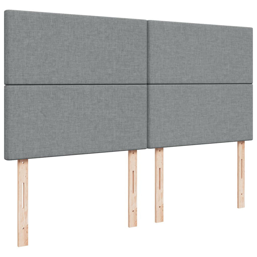 Boxspring met matras stof lichtgrijs 200x200 cm