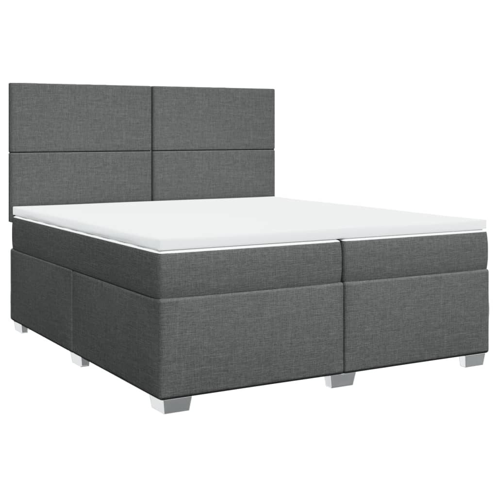 Boxspring met matras stof donkergrijs 200x200 cm
