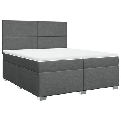 Boxspring met matras stof donkergrijs 200x200 cm