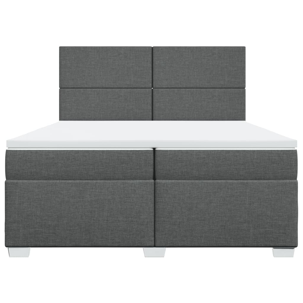 Boxspring met matras stof donkergrijs 200x200 cm