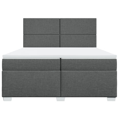 Boxspring met matras stof donkergrijs 200x200 cm