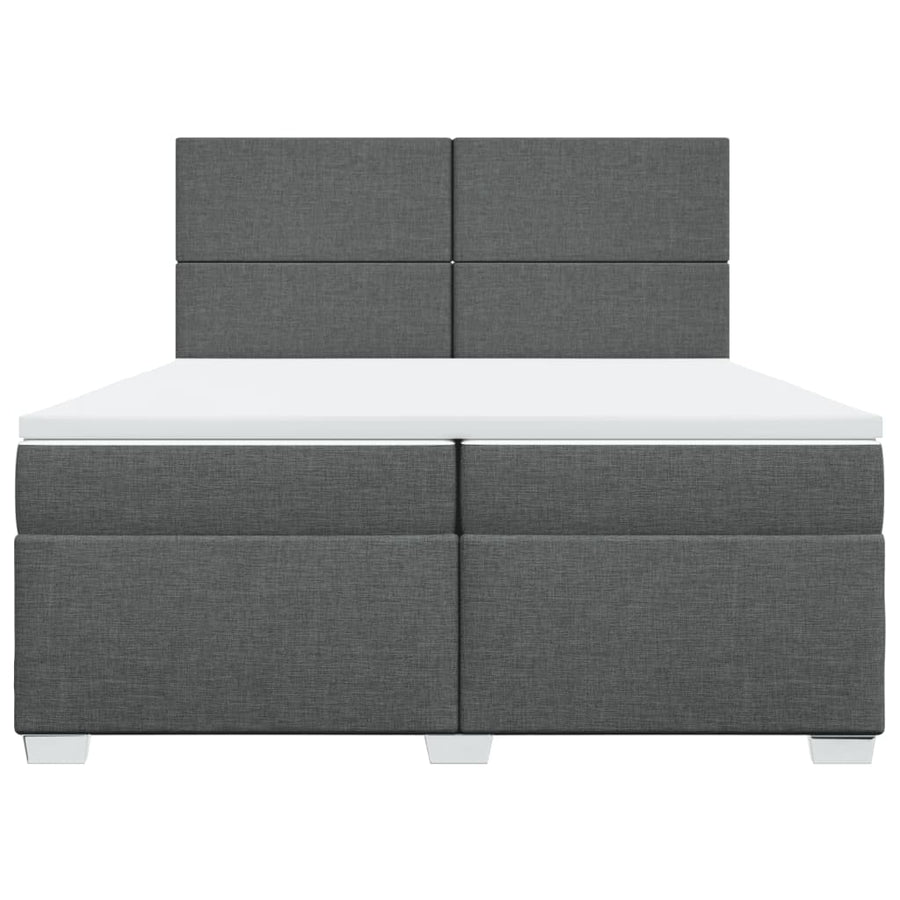 Boxspring met matras stof donkergrijs 200x200 cm