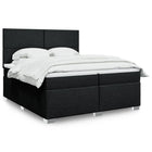 Box spring bed with mattress fabric black 200x200 cm