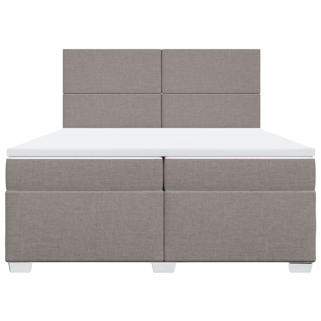 Boxspring met matras stof taupe 200x200 cm