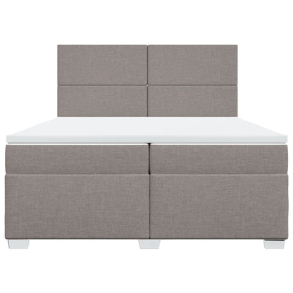 Boxspring met matras stof taupe 200x200 cm