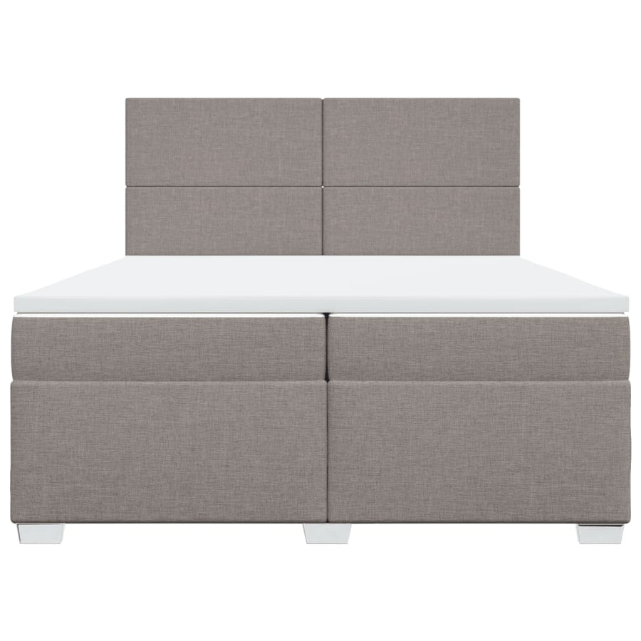 Boxspring met matras stof taupe 200x200 cm