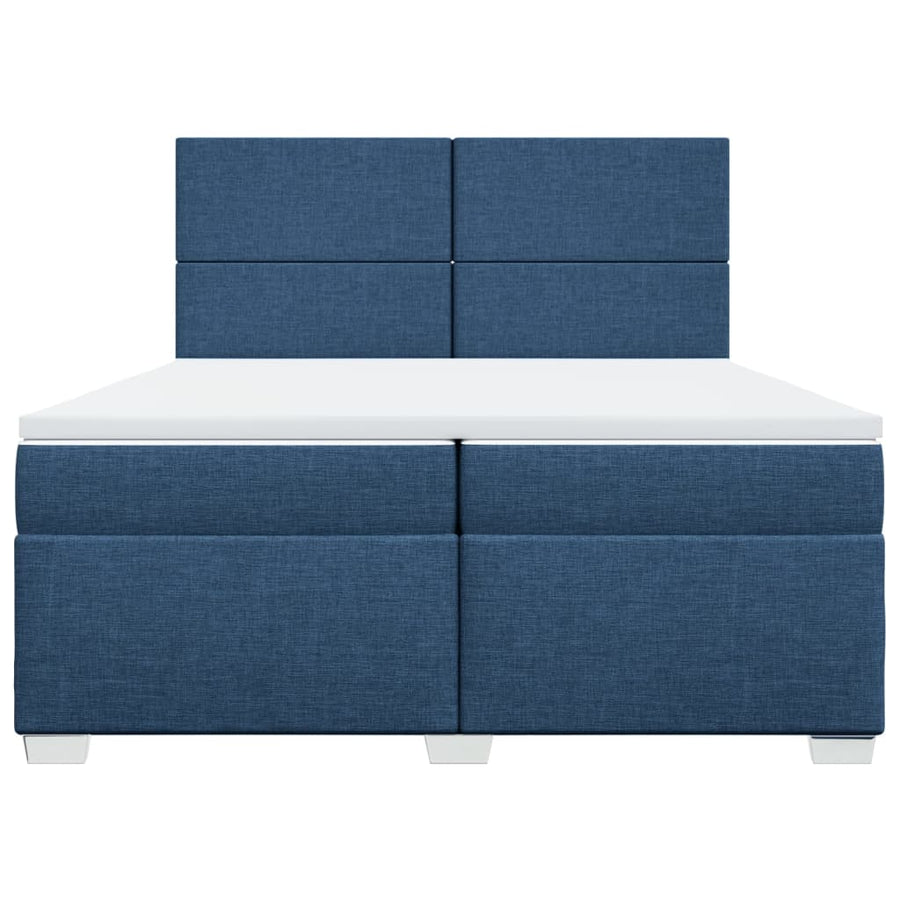 Boxspring met matras stof blauw 200x200 cm